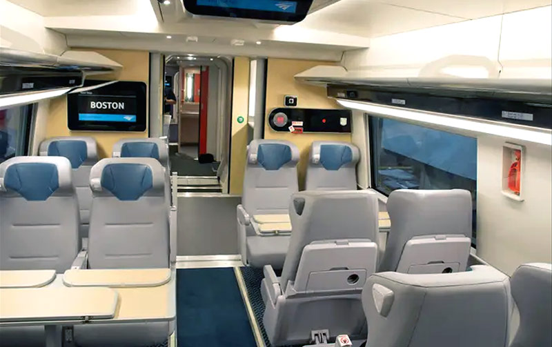 Бизнес-класс в поезде Acela Express - дизайн 2021 года